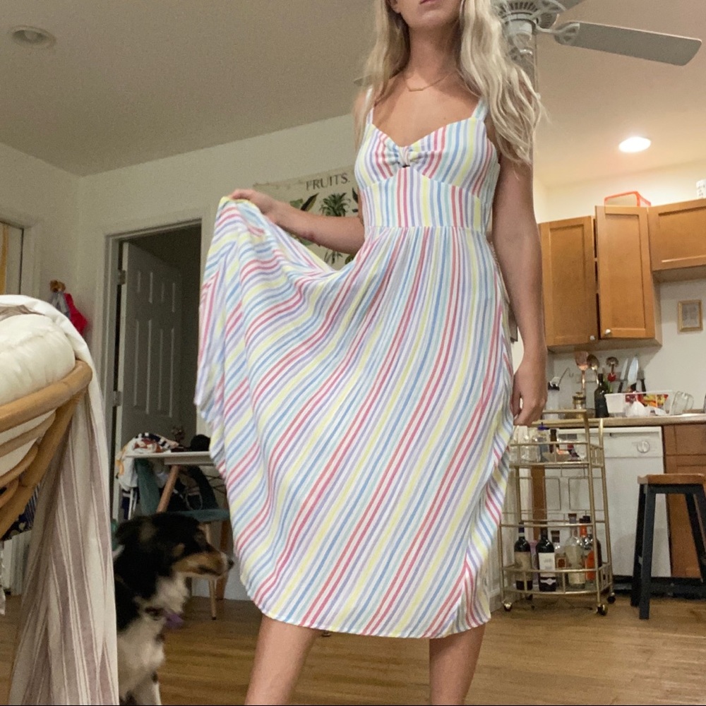 Forever 21 striped pastel midi dress
